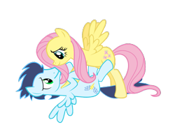 Size: 1019x784 | Tagged: safe, artist:lunaticdawn, imported from derpibooru, fluttershy, soarin', pegasus, pony, female, male, mare, shipping, simple background, soarinshy, stallion, straight, transparent background