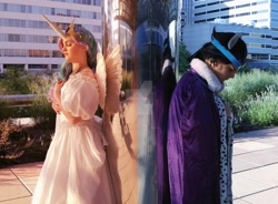 Size: 1600x1180 | Tagged: safe, artist:aizez, artist:alakittynya, imported from derpibooru, king sombra, princess celestia, human, celestibra, clothes, cosplay, costume, female, good king sombra, irl, irl human, male, photo, shipping, straight
