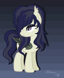 Size: 872x1056 | Tagged: safe, artist:merienvip, imported from derpibooru, oc, oc only, oc:mara, bat pony, pony, female, gradient background, mare, solo