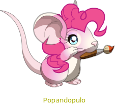 Size: 230x207 | Tagged: safe, artist:merienvip, imported from derpibooru, pinkie pie, mouse, female, mousified, mouth hold, paintbrush, pinkie mouse, solo, species swap, transformice