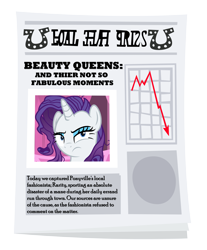 Size: 1980x2387 | Tagged: safe, artist:slb94, imported from derpibooru, rarity, pony, female, foal free press, newspaper, solo, unamused