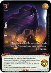 Size: 709x1016 | Tagged: safe, artist:rain-gear, edit, imported from derpibooru, tantabus, do princesses dream of magic sheep, card, card game, epic, fire, mitos y leyendas tcg, myths and legends tcg, spanish, tcg, trading card, trading card edit, trading card game, translated in the comments