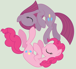 Size: 1024x936 | Tagged: safe, artist:chikara521, imported from derpibooru, pinkie pie, duality, eyes closed, pinkamena diane pie, simple background, yin-yang