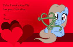 Size: 3156x2028 | Tagged: safe, artist:badumsquish, derpibooru exclusive, imported from derpibooru, oc, oc only, oc:cuddlhu, original species, female, heart, looking at you, ponysuit, smiling, solo, tentacles, valentine, valentine's day, valentine's day card