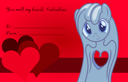 Size: 3156x2028 | Tagged: safe, artist:badumsquish, derpibooru exclusive, imported from derpibooru, oc, oc only, oc:tremble, goo pony, original species, female, heart, looking at you, shapeshifting, smiling, solo, stretching, valentine, valentine's day, valentine's day card