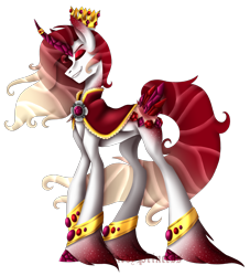 Size: 2916x3216 | Tagged: safe, artist:tardyprincess, imported from derpibooru, oc, oc only, oc:charming, pony, cape, clothes, curved horn, eyes closed, male, prince, simple background, solo, transparent background