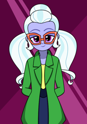 Size: 480x683 | Tagged: safe, artist:rosemile mulberry, imported from derpibooru, sugarcoat, equestria girls, friendship games, clothes, female, glasses, looking at you, smiling, solo