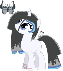 Size: 429x478 | Tagged: safe, artist:ipandacakes, imported from derpibooru, oc, oc only, original species, pony, vivillon, looking up, pokémon, smiling, solo
