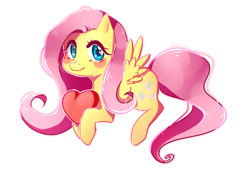 Size: 993x683 | Tagged: safe, artist:tsuukiusa, imported from derpibooru, fluttershy, pony, blush sticker, blushing, cute, female, heart, heart eyes, hoof hold, looking at you, shyabetes, simple background, solo, spread wings, transparent background, valentine's day, wingding eyes