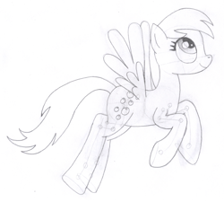 Size: 1440x1298 | Tagged: safe, artist:aafh, imported from derpibooru, derpy hooves, pegasus, pony, female, monochrome, solo, traditional art