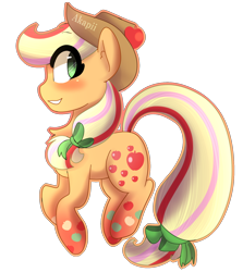 Size: 1540x1730 | Tagged: safe, artist:akapiiart, imported from derpibooru, applejack, pony, female, rainbow power, simple background, solo, transparent background