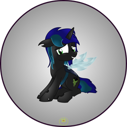 Size: 5000x5000 | Tagged: safe, artist:lakword, imported from derpibooru, oc, oc only, oc:summer haze, changeling, absurd resolution, cute, simple background, sitting, solo, transparent background