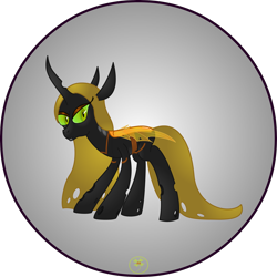 Size: 5000x5000 | Tagged: safe, artist:lakword, imported from derpibooru, oc, oc only, oc:ambrosia, changeling, changeling queen, absurd resolution, changeling queen oc, cute, female, queen, simple background, solo, standing, transparent background, yellow changeling