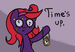 Size: 1280x890 | Tagged: safe, artist:davierocket, imported from derpibooru, oc, oc only, oc:quick draw, pony, 30 minute art challenge, animated, bloodshot eyes, frame by frame, gif, solo, squigglevision, watch