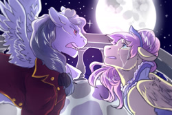 Size: 1800x1200 | Tagged: safe, artist:little-pawprincess, imported from derpibooru, fluttershy, rainbow dash, the count of monte rainbow, clothes, crossover, crying, i know those eyes, moon, rainbow dantes, shycedes, stars, the count of monte cristo, this man is dead