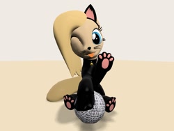 Size: 1400x1050 | Tagged: safe, artist:soad24k, imported from derpibooru, oc, oc only, oc:backy, 3d, ball, bell, bell collar, collar, cute, gmod, kitty suit, paw pads, solo, yarn, yarn ball