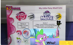 Size: 740x452 | Tagged: safe, imported from derpibooru, screencap, lyra heartstrings, pinkie pie, spike, dragon, equestria games (episode), my little pony: the movie, merchandise, my little pony logo