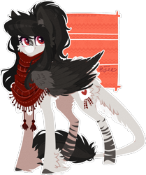 Size: 1105x1321 | Tagged: safe, artist:tay-niko-yanuciq, artist:tenebristayga, imported from derpibooru, oc, oc only, oc:xanderine, original species, clothes, scarf, simple background, solo, transparent background