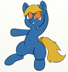 Size: 680x728 | Tagged: safe, artist:leapingriver, imported from derpibooru, oc, oc only, oc:rainy season, pegasus, pony, arm behind head, belly button, ear fluff, female, head scratch, looking at you, no pupils, pointing, pubic fluff, simple background, sitting, smiling, solo, spread legs, spreading, white background