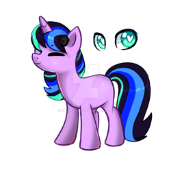Size: 1024x1024 | Tagged: safe, artist:sugguk, imported from derpibooru, oc, oc only, oc:neon rings, pony, unicorn, eyes closed, female, heart eyes, mare, simple background, solo, transparent background, watermark, wingding eyes