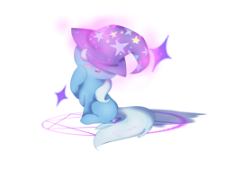 Size: 1280x960 | Tagged: safe, artist:md-spectre934, imported from derpibooru, trixie, pony, unicorn, blushing, clothes, cute, diatrixes, female, filly, filly trixie, hat, mare, open mouth, raised hoof, simple background, sitting, solo, sparkles, trixie's hat, white background
