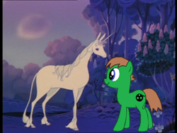 Size: 1152x864 | Tagged: safe, artist:ian sweeney, edit, imported from derpibooru, oc, oc only, oc:ian, earth pony, pony, unicorn, rankin/bass, the last unicorn