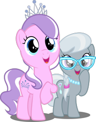 Size: 3946x5000 | Tagged: safe, artist:dashiesparkle, artist:parclytaxel, imported from derpibooru, diamond tiara, silver spoon, pony, crusaders of the lost mark, .svg available, absurd resolution, adorabullies, cute, raised hoof, simple background, smiling, transparent background, vector