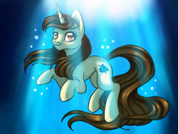 Size: 2048x1536 | Tagged: safe, artist:shkura2011, imported from derpibooru, oc, oc only, pony, unicorn, female, mare, solo, underwater