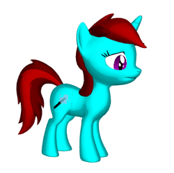 Size: 401x397 | Tagged: safe, imported from derpibooru, oc, oc only, oc:isabelleheart, alicorn, bat pony, bat pony alicorn, pony, unicorn, wingless bat pony, 3d, 3d pony creator, amputee, daughter, parents:micender, solo, tragic backstory, wingless
