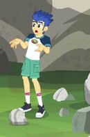 Size: 130x197 | Tagged: safe, imported from derpibooru, screencap, flash sentry, equestria girls, legend of everfree, clothes, converse, male, rock, shoes, shorts, sneakers, socks, solo