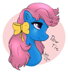 Size: 930x1000 | Tagged: safe, artist:joakaha, imported from derpibooru, bowtie (g1), earth pony, pony, bow, bow tie (g1), bust, female, g1, hair bow, mare, portrait, solo
