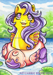 Size: 370x517 | Tagged: safe, artist:anniemsson, imported from derpibooru, sea star, pony, sea pony, baby, baby pony, female, g1, markers, solo, traditional art, watermark