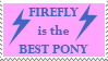 Size: 99x56 | Tagged: safe, artist:cassidypeterson, imported from derpibooru, firefly, best pony, deviantart stamp, g1, solo, text