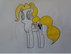 Size: 960x725 | Tagged: safe, artist:danishtreats, imported from derpibooru, surprise, pegasus, pony, female, g1, g1 to g4, g4, generation leap, pencil drawing, smiling, solo, traditional art