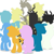 Size: 1400x1400 | Tagged: safe, artist:dreamland200, artist:inklingbear, imported from derpibooru, crystal hoof, discord, flam, flim, queen chrysalis, sky stinger, snails, starlight glimmer, thorax, trixie, vapor trail, changeling, pony, disguise, disguised changeling, reformed four, silhouette