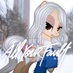 Size: 1500x1500 | Tagged: safe, artist:aldobronyjdc, imported from derpibooru, pegasus, pony, album, album cover, all your fault part.1, bebe rexha, cover, parody, ponified, ponified album cover, solo