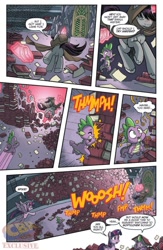 Size: 864x1328 | Tagged: safe, artist:tonyfleecs, idw, imported from derpibooru, shadow lock, spike, twilight sparkle, alicorn, dragon, pony, unicorn, from the shadows, spoiler:comic, spoiler:comic51, book, cloak, clothes, comic, female, library, magic, magic aura, male, mare, official comic, preview, speech bubble, stallion, telekinesis, twilight sparkle (alicorn), twilight's castle, twilight's castle library