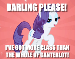 Size: 882x694 | Tagged: safe, edit, edited screencap, imported from derpibooru, screencap, rarity, pony, female, image macro, lidded eyes, meme, pose, solo