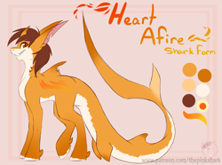 Size: 1280x951 | Tagged: safe, artist:pinktabico, imported from derpibooru, oc, oc only, oc:heart afire, original species, shark pony, commission, looking back, male, raised leg, reference sheet, simple background, smiling, solo, stallion