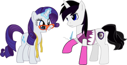 Size: 8454x4329 | Tagged: safe, artist:barrfind, imported from derpibooru, rarity, oc, oc:barrfind, absurd resolution, canon x oc, clothes, crossdressing, cutie mark, dress, female, glasses rarity, male, rarifind, shipping, simple background, socks, straight, transparent background, vector