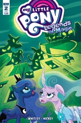 Size: 1054x1600 | Tagged: safe, idw, imported from derpibooru, mistmane, princess luna, legends of magic, spoiler:comic, spoiler:comiclom2, canterlot castle, cover, curved horn, old