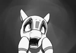 Size: 750x525 | Tagged: safe, artist:keeponhatin, imported from derpibooru, oc, oc only, oc:air liner, original species, plane pony, pony, animated, gif, monochrome, plane, screaming, solo