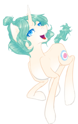 Size: 550x875 | Tagged: safe, artist:antleris, imported from derpibooru, oc, oc only, oc:porcelain rose, pony, unicorn, female, mare, open mouth, raised hoof, simple background, solo, transparent background