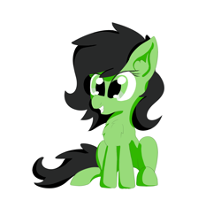 Size: 1750x1700 | Tagged: safe, artist:countryroads, imported from derpibooru, oc, oc only, oc:filly anon, earth pony, pony, chest fluff, female, filly, grin, simple background, sitting, smiling, solo, white background