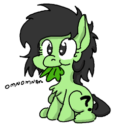 Size: 468x509 | Tagged: artist needed, safe, imported from derpibooru, oc, oc only, oc:filly anon, earth pony, pony, eating, female, filly, nom, simple background, solo, transparent background