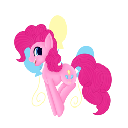 Size: 1000x1000 | Tagged: safe, artist:taevari, imported from derpibooru, pinkie pie, pony, cutie mark, female, simple background, smiling, solo, transparent background