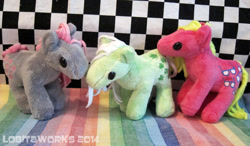 Size: 1000x583 | Tagged: safe, artist:growlylobita, imported from derpibooru, minty (g1), shady, snuzzle, g1, irl, photo, plushie