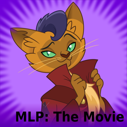 Size: 1024x1024 | Tagged: safe, imported from derpibooru, capper dapperpaws, abyssinian, anthro, derpibooru, my little pony: the movie, chest fluff, male, meta, solo, spoilered image joke