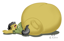 Size: 6251x4004 | Tagged: safe, artist:badblah, imported from derpibooru, daring do, absurd resolution, belly, belly button, daring dollop, fat, female, impossibly large belly, morbidly obese, obese, simple background, solo, white background