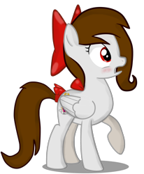 Size: 2000x2428 | Tagged: safe, artist:rsa.fim, imported from derpibooru, oc, oc only, oc:whisper hope, pegasus, pony, bow, female, mexican, red eyes, ribbon, simple background, solo, tail bow, tail wrap, transparent background, unitárium, vector